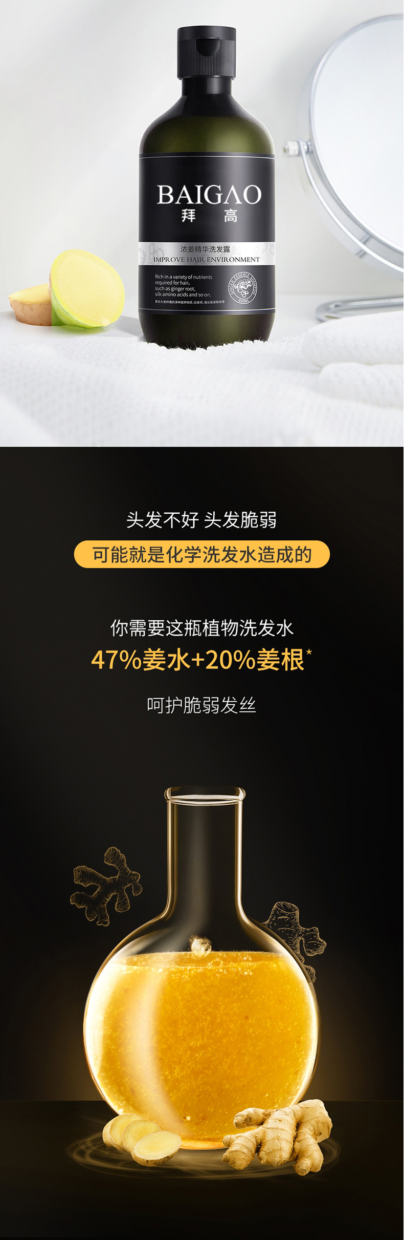 生姜植萃洗發(fā)水OEM代工